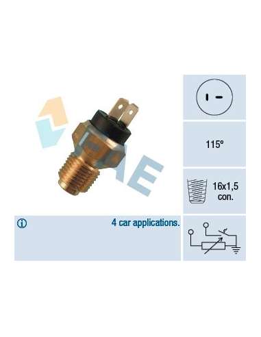 Sensor, temperatura del refrigerante Fae 34020 - FAE TERMO-RESISTENCIA TERMO-C Made in Italy - OE Equivalent