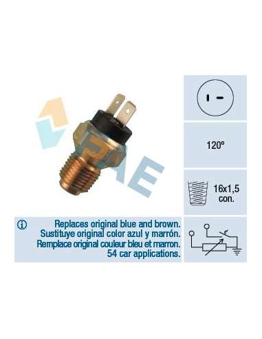 Sensor, temperatura del refrigerante Fae 34060 - FAE TERMO-RESISTENCIA TERMO-C Made in Italy - OE Equivalent