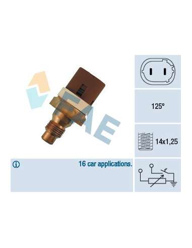 Sensor, temperatura del refrigerante Fae 34070 - FAE TERMO-RESISTENCIA TERMO-C Made in Italy - OE Equivalent