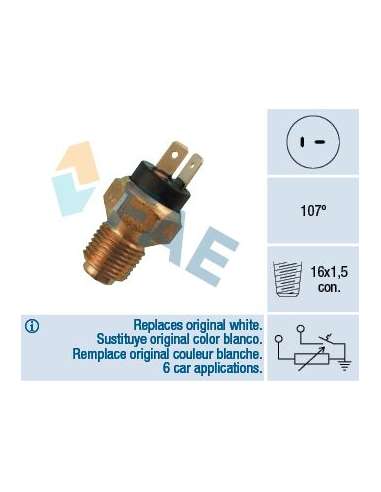 Sensor, temperatura del refrigerante Fae 34080 - FAE TERMO-RESISTENCIA TERMO-C Made in Italy - OE Equivalent