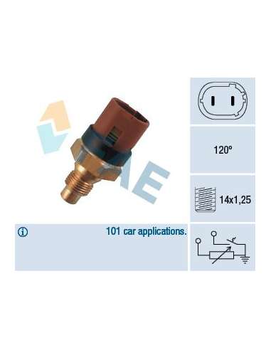 Sensor, temperatura del refrigerante Fae 34100 - FAE TERMO-RESISTENCIA TERMO-C Made in Italy - OE Equivalent