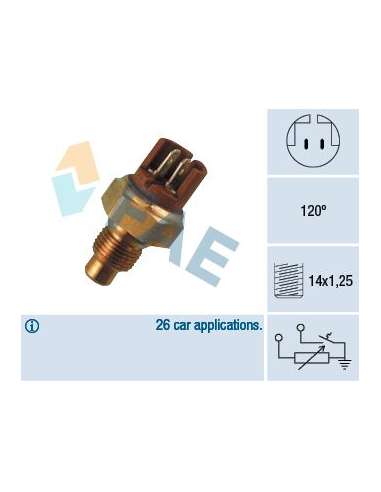 Sensor, temperatura del refrigerante Fae 34130 - FAE TERMO-RESISTENCIA TERMO-C Made in Italy - OE Equivalent