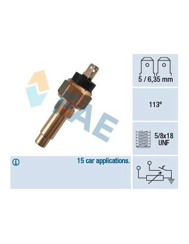 Sensor, temperatura del refrigerante Fae 34210 - FAE TERMO-RESISTENCIA TERMO-C Made in Italy - OE Equivalent