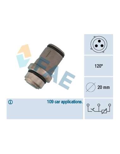 Sensor, temperatura del refrigerante Fae 34220 - FAE TERMO-RESISTENCIA TERMO-C Made in Italy - OE Equivalent