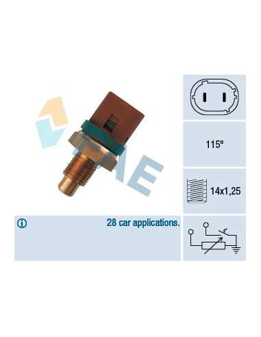 Sensor, temperatura del refrigerante Fae 34230 - FAE TERMO-RESISTENCIA TERMO-C Made in Italy - OE Equivalent