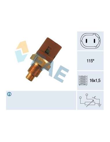 Sensor, temperatura del refrigerante Fae 34290 - FAE TERMO-RESISTENCIA TERMO-C Made in Italy - OE Equivalent