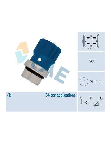 Sensor, temperatura del refrigerante Fae 34330 - FAE TERMO-RESISTENCIA TERMO-C Made in Italy - OE Equivalent