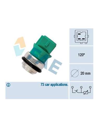 Sensor, temperatura del refrigerante Fae 34350 - FAE TERMO-RESISTENCIA TERMO-C Made in Italy - OE Equivalent